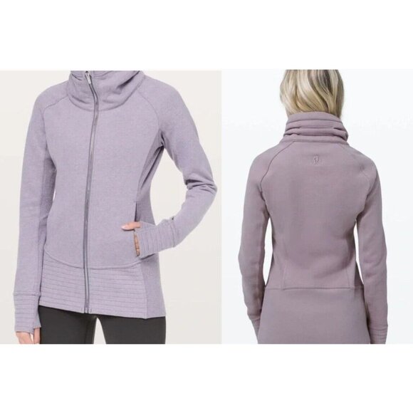 Lululemon Radiant Full Zip Jacket Size 4 Violet Verbena Cotton Fleece W4BGCS - Picture 10 of 11